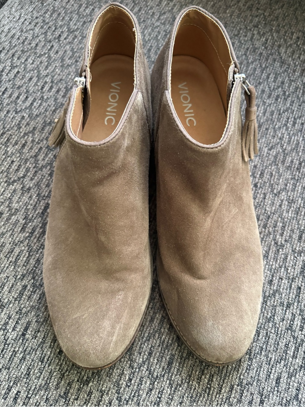 Vionic Serena Suede Ankle Boot Booties In Taupe Women’s 9.5 - Picture 3 of 11